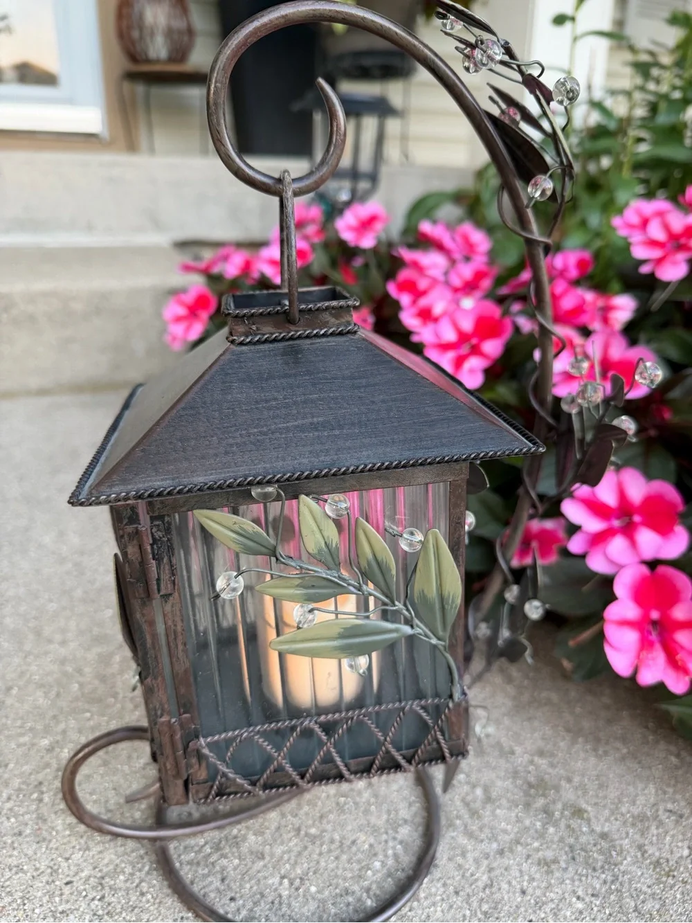 Vintage PartyLite Metal Ivy Leaf Candle Lantern